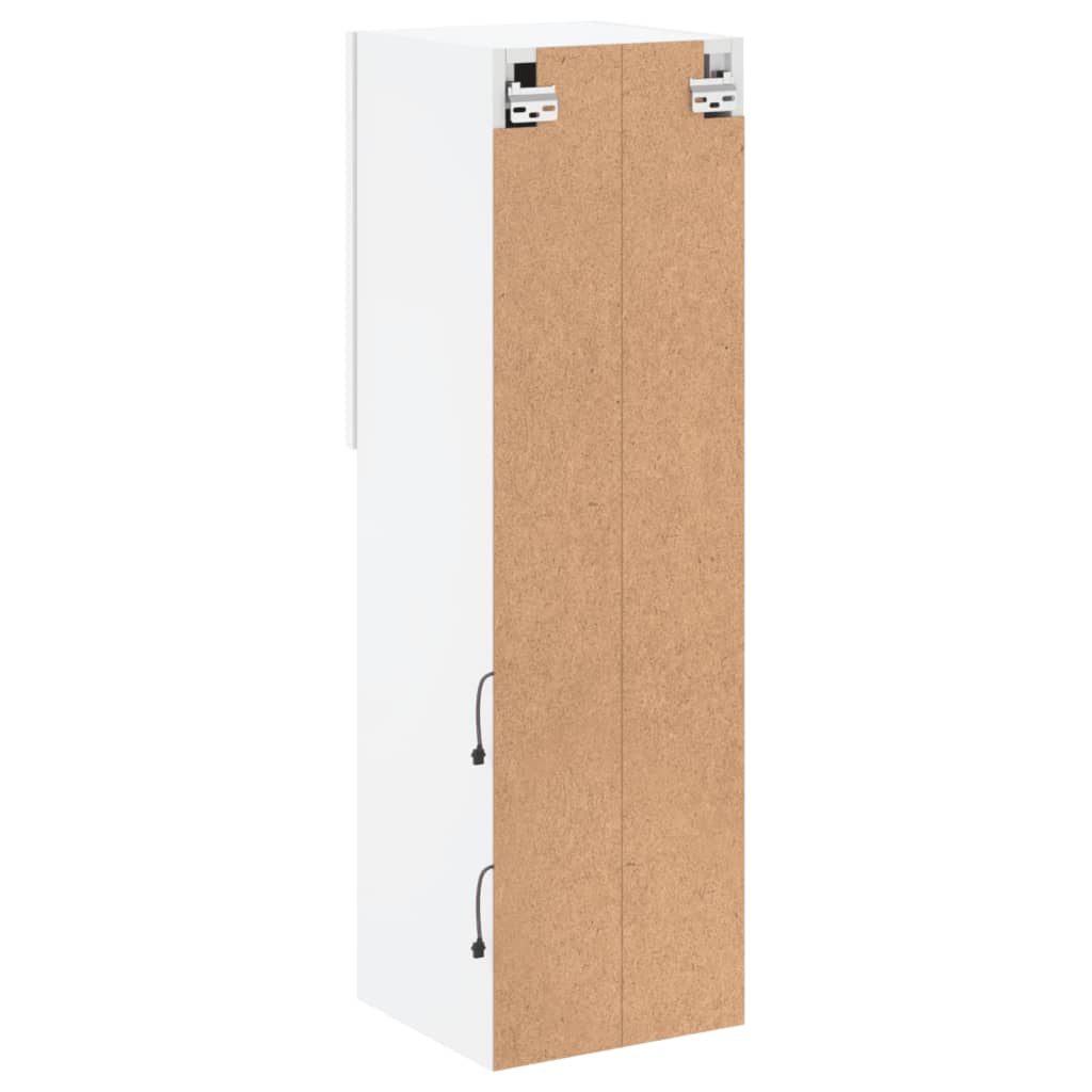 TV Cabinets with LED Lights 2 pcs White 30.5x30x102 cm