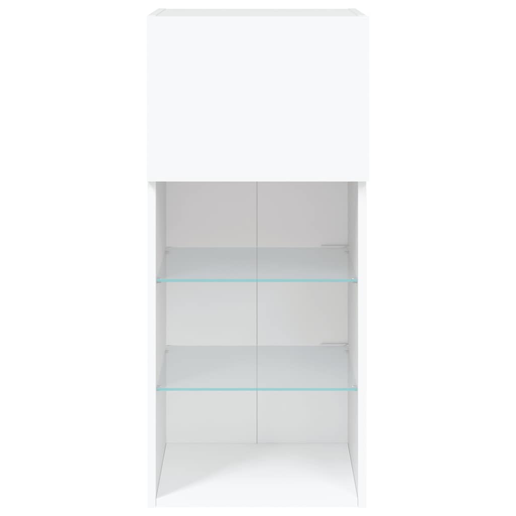 TV Cabinets with LED Lights 2 pcs White 40.5x30x90 cm