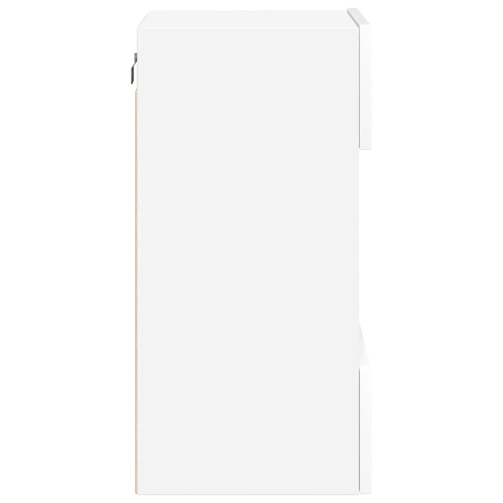 Wall Cabinets with LED Lights for TV 2 pcs White 40x30x60.5 cm