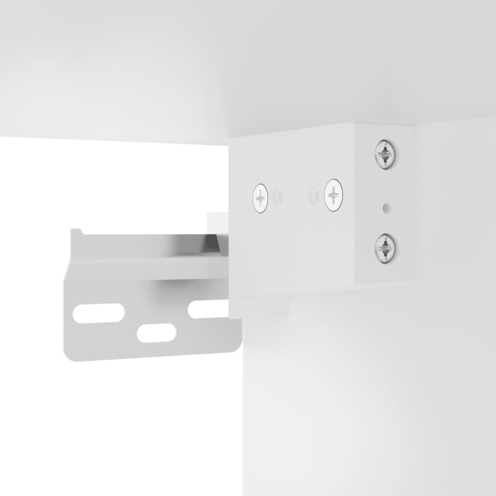 TV Wall Cabinet with LED Lights White 98.5x30x60.5 cm