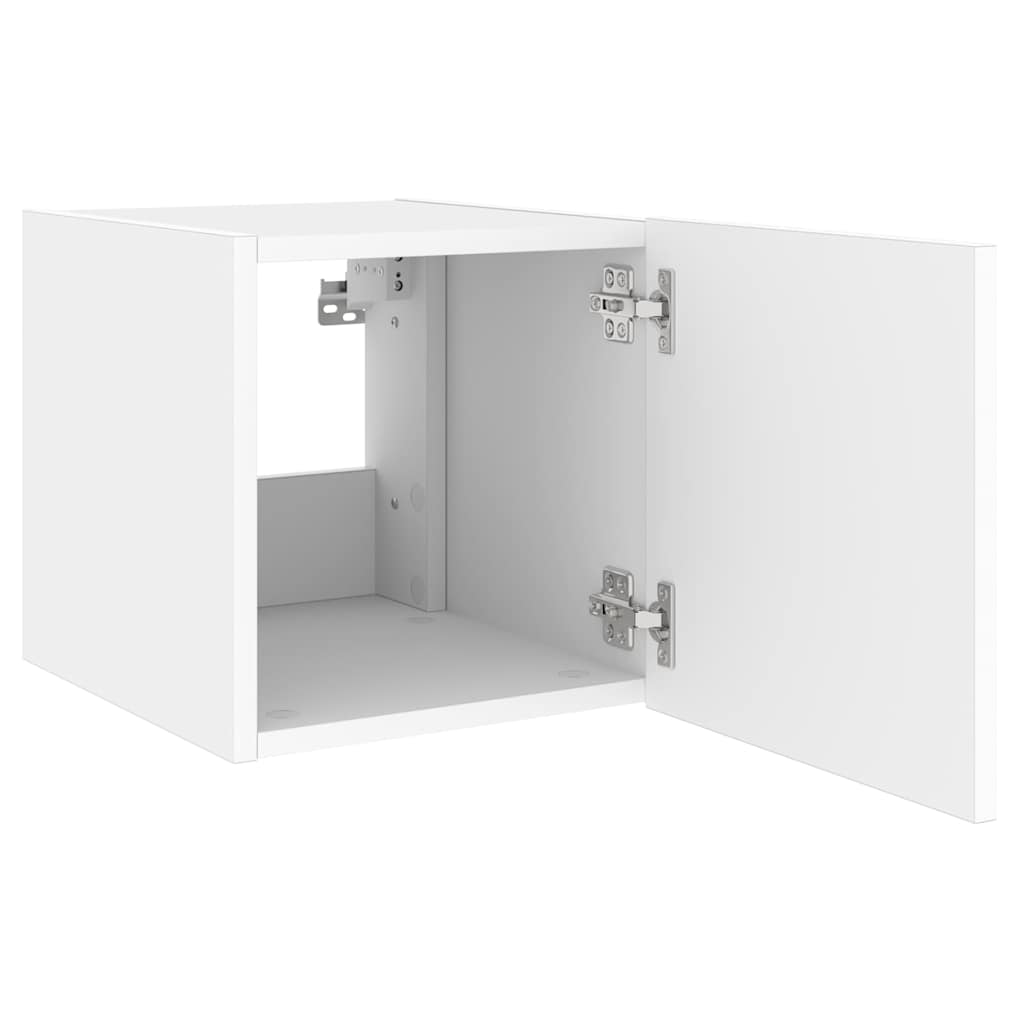 TV Wall Cabinets with LED Lights 2 pcs White 40.5x35x40 cm