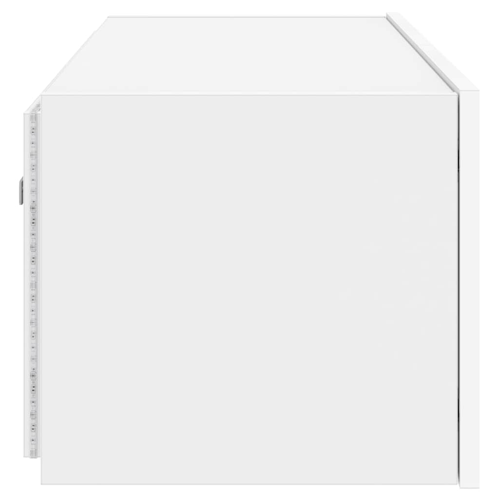 TV Wall Cabinet with LED Lights White 80x35x31 cm