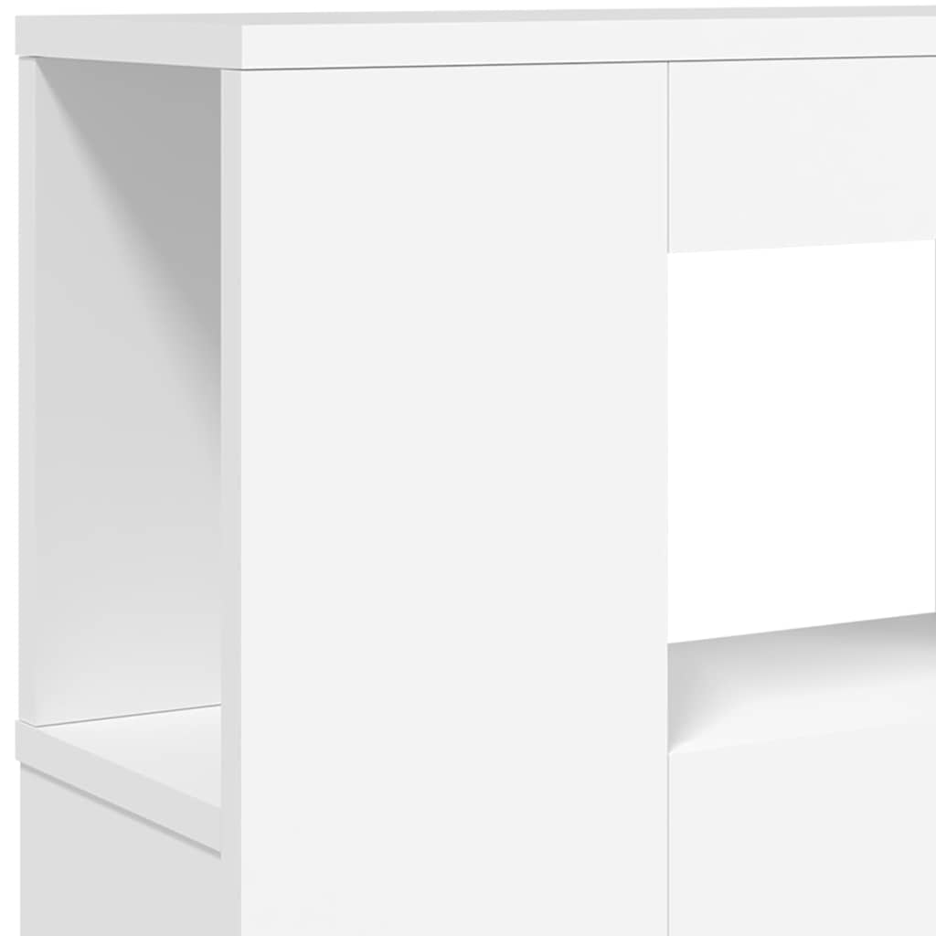 LED Headboard White 180 cm Engineered Wood