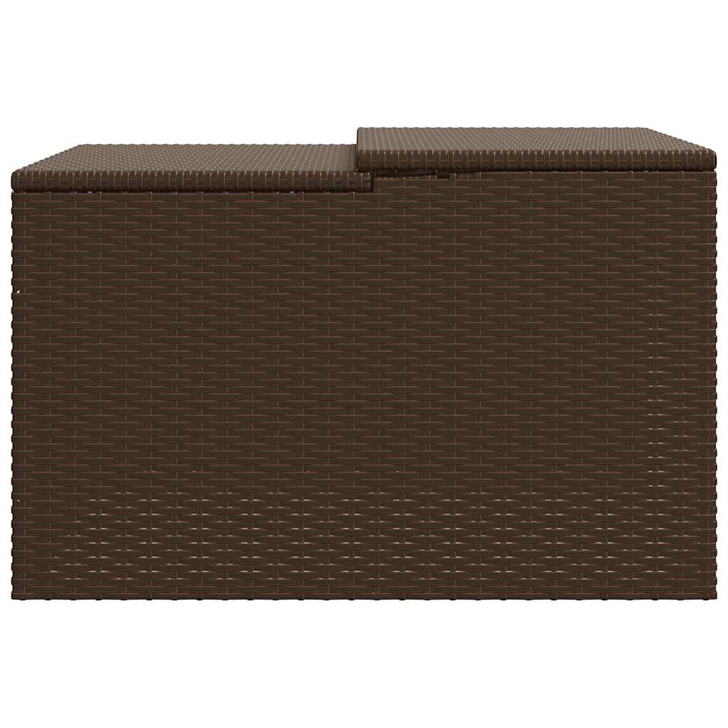 Robot Mower Garage Brown 86x90x52/57 cm Poly Rattan
