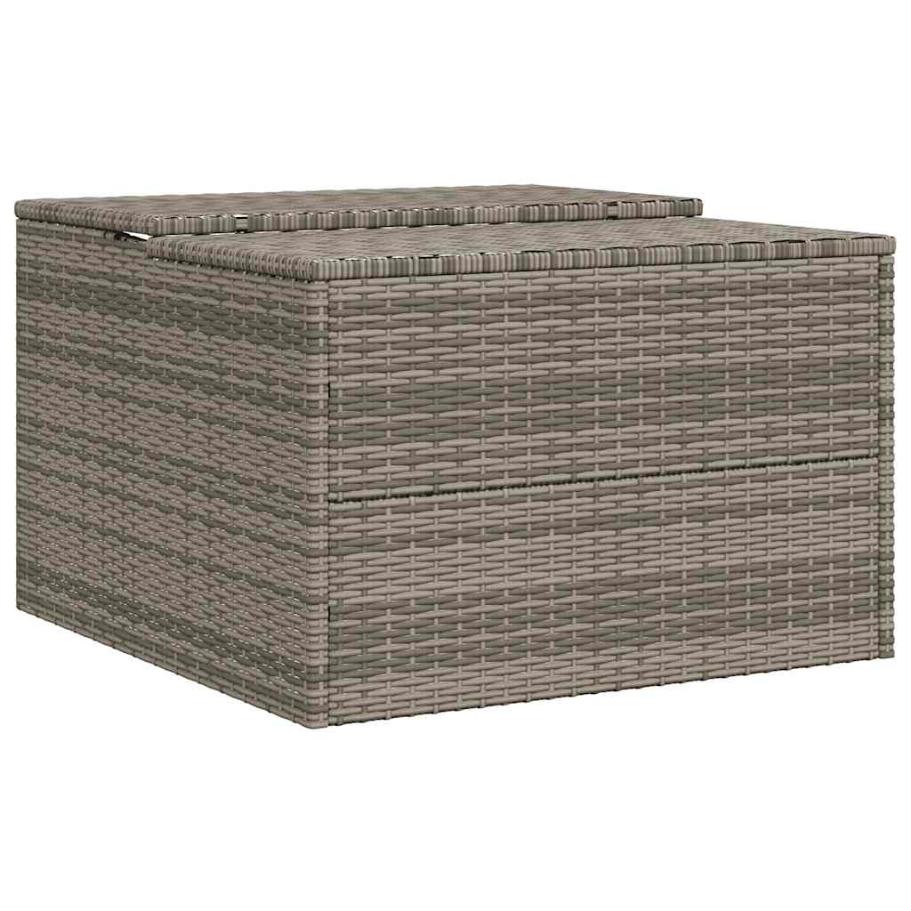 Robot Mower Garage Grey 86x90x52/57 cm Poly Rattan