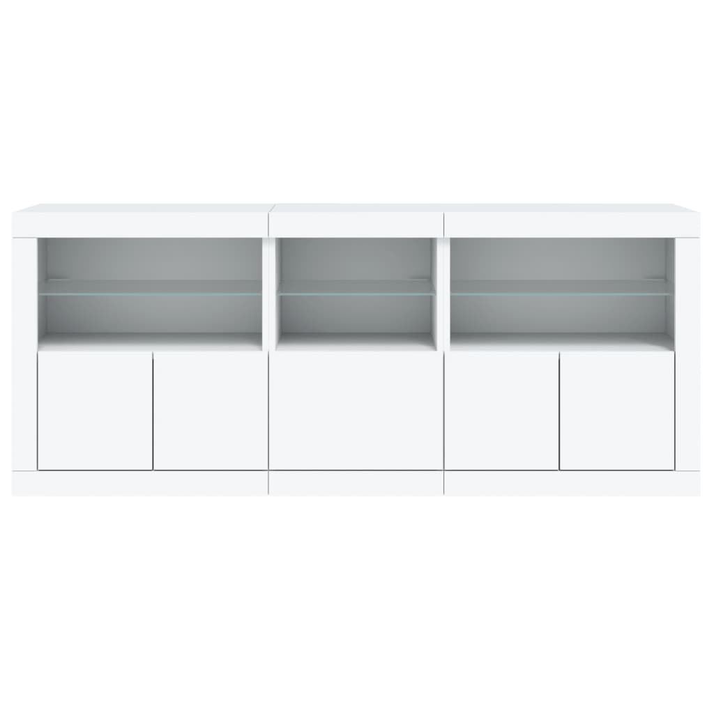 Sideboard with LED Lights White 162x37x67 cm