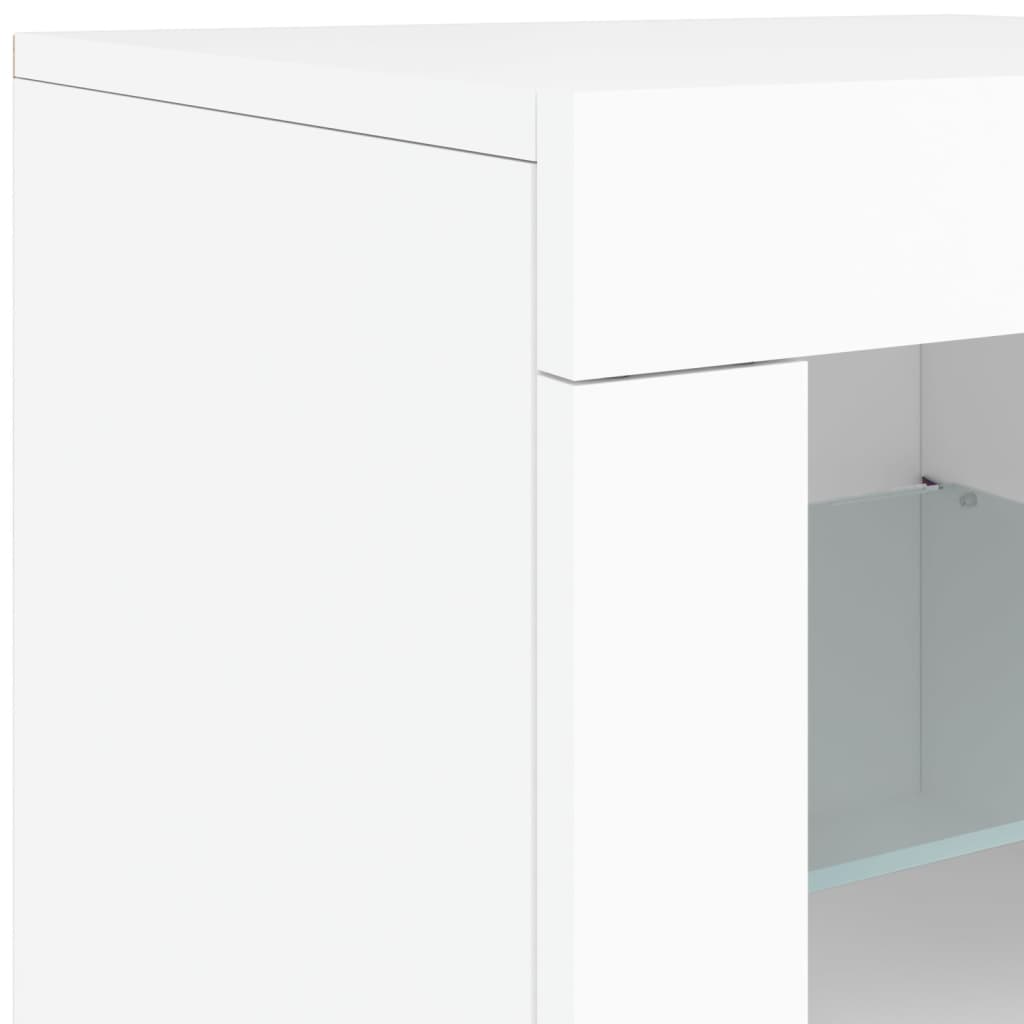 Sideboard with LED Lights White 202x37x67 cm