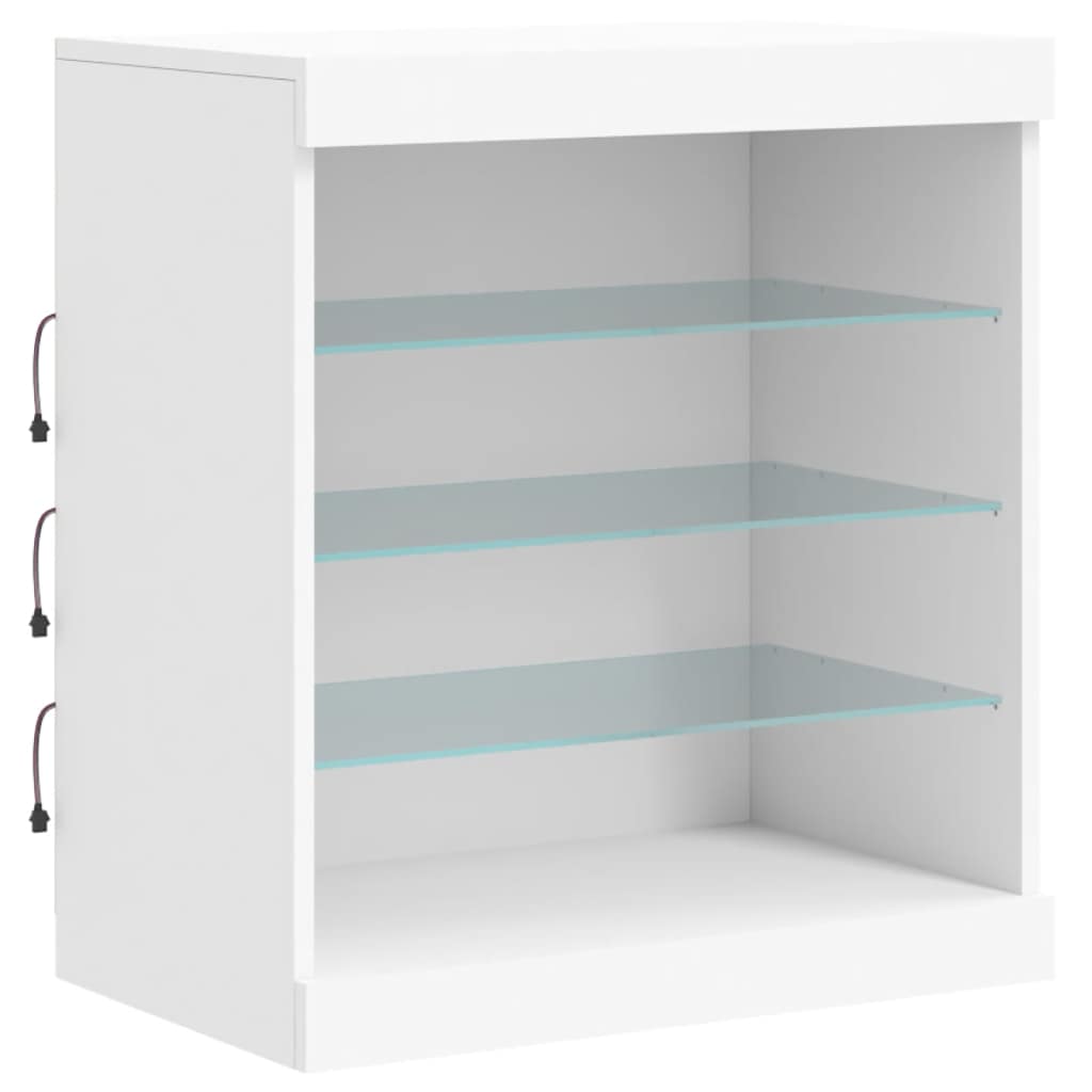 Sideboard with LED Lights White 181.5x37x67 cm