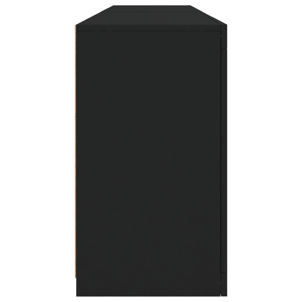Sideboard with LED Lights Black 164x37x67 cm