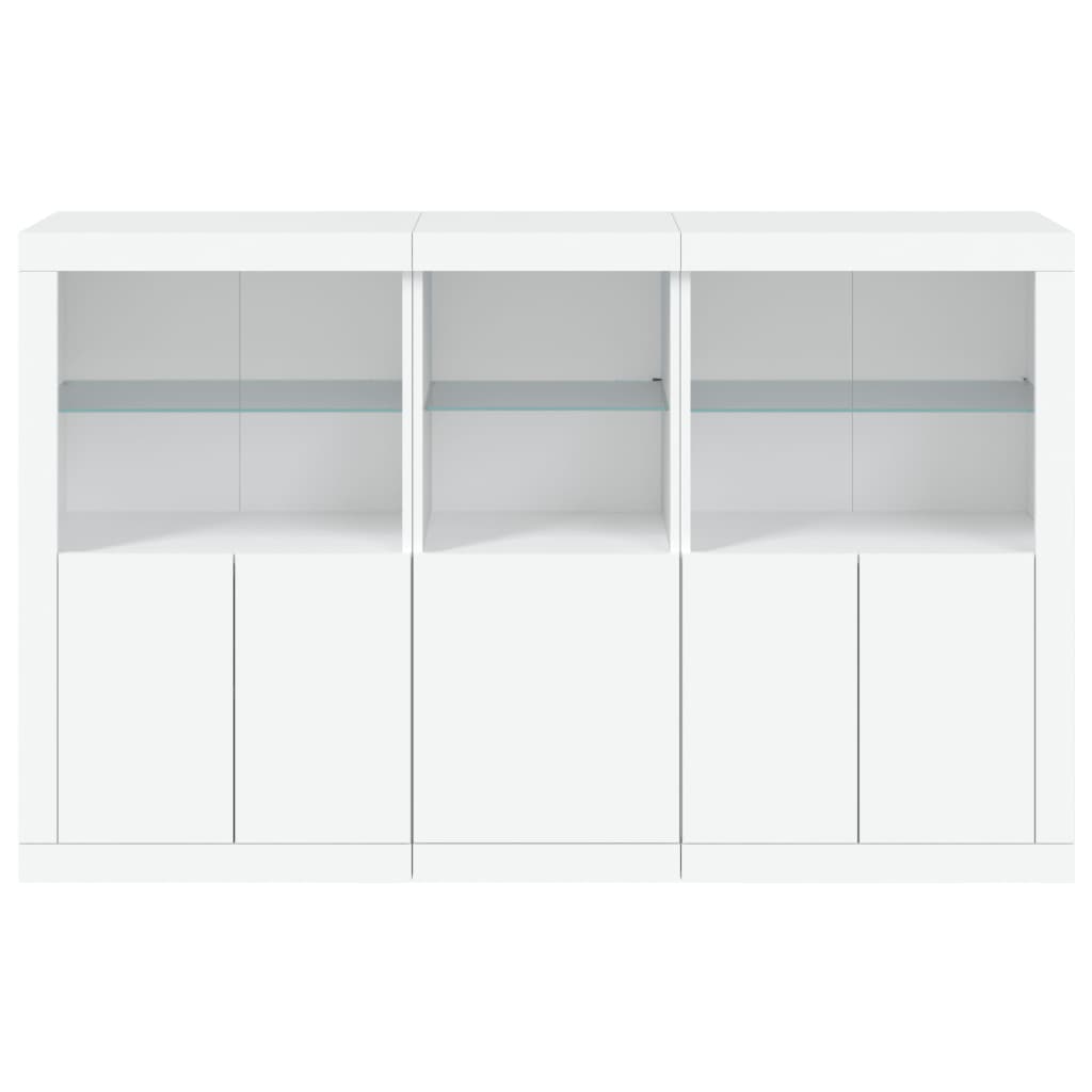 Sideboard with LED Lights White 162x37x100 cm