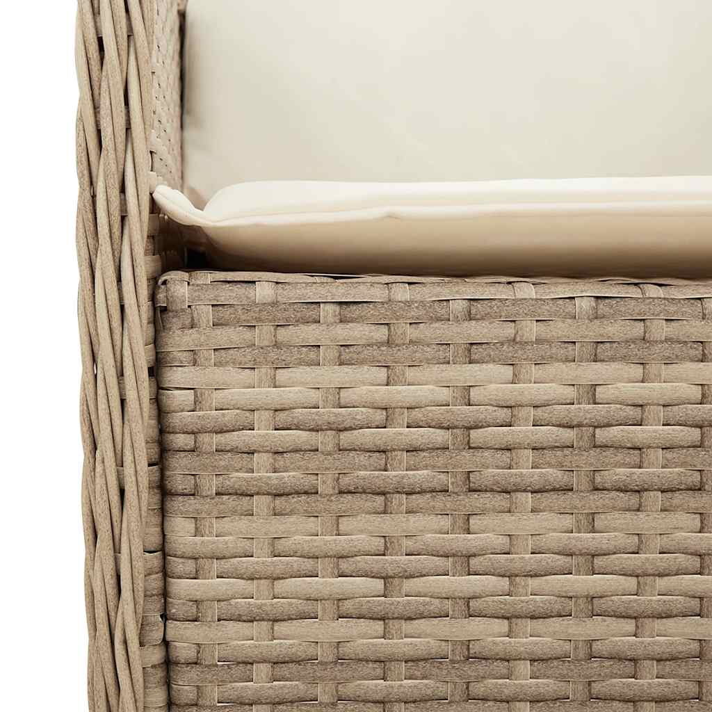 Garden Chairs with Cushions 2 pcs Beige Poly Rattan
