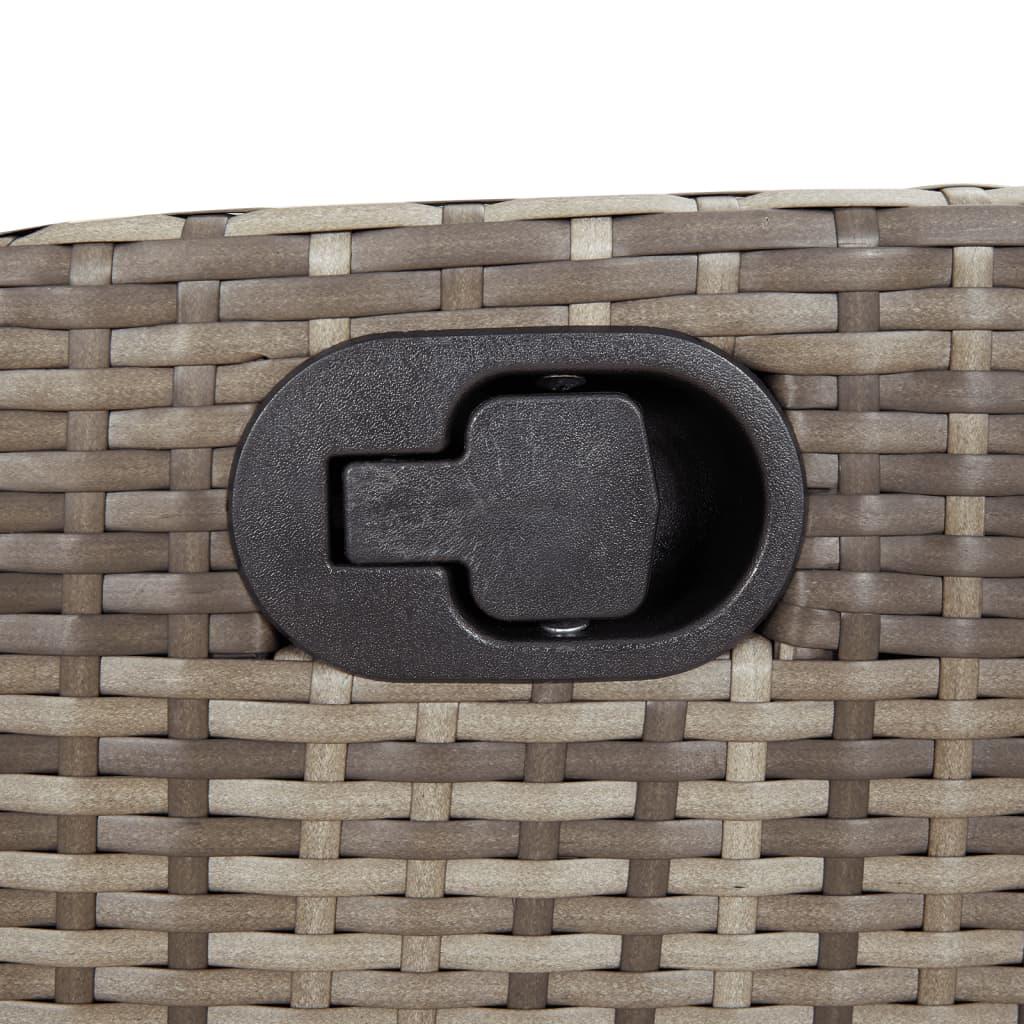 Reclining Garden Chair with Footrest Grey Poly Rattan