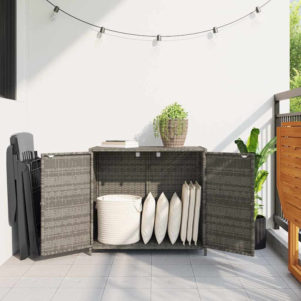Garden Storage Cabinet Grey 83x45x76 cm Poly Rattan
