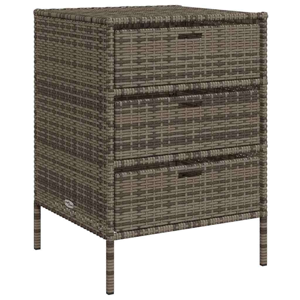Garden Storage Cabinet Grey 55x59x80 cm Poly Rattan