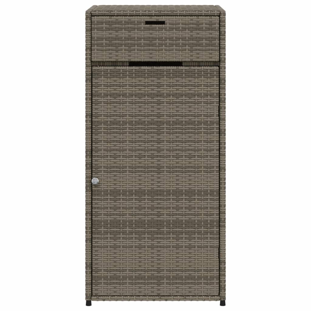 Garden Storage Cabinet Grey 55x55x111 cm Poly Rattan