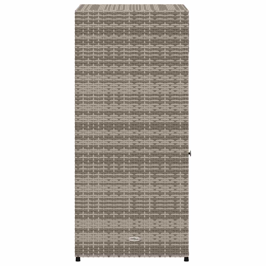 Garden Storage Cabinet Grey 55x55x111 cm Poly Rattan
