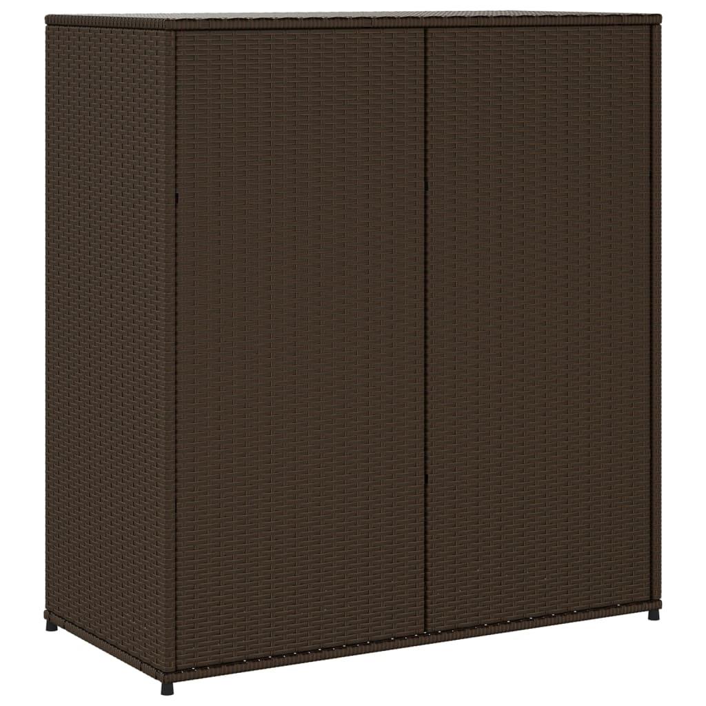 Garden Storage Cabinet Brown 105x55x113 cm Poly Rattan
