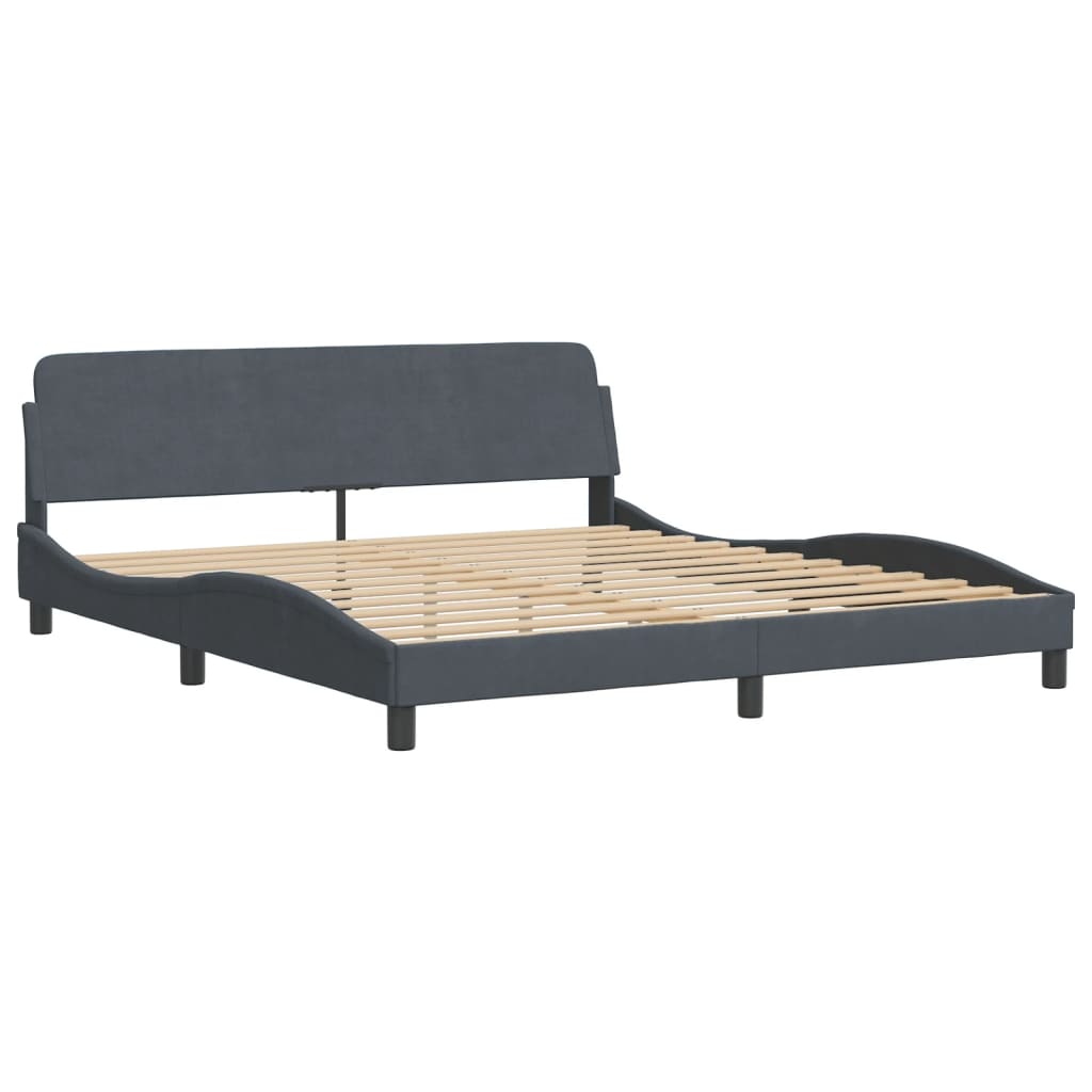 Bed Frame "Dover" Dark Grey 180x200 cm King Velvet