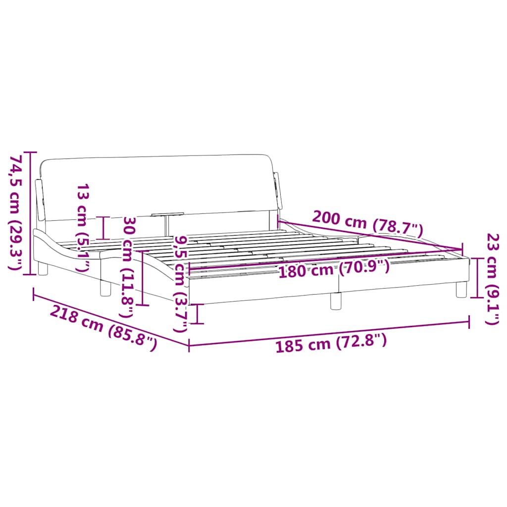 Bed Frame "Dover" Black 180x200 cm King Velvet