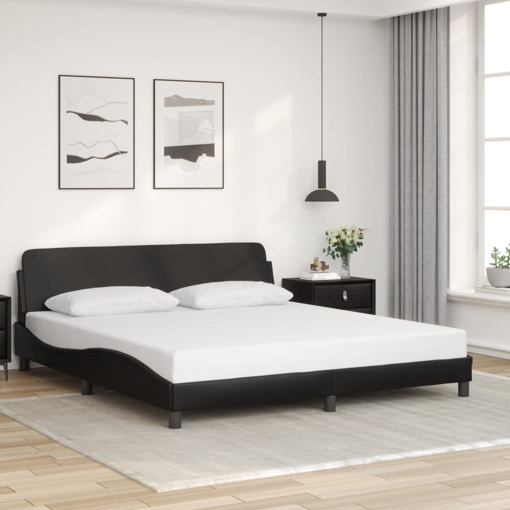 Bed Frame "Dover" Black 180x200 cm King Faux Leather