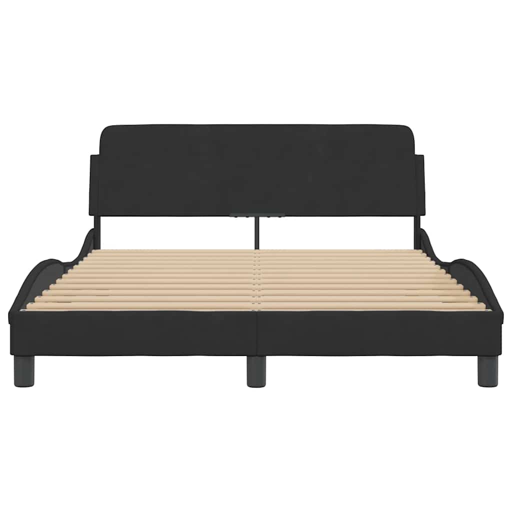 Bed Frame "Dover" Black 137x190 cm Double Velvet
