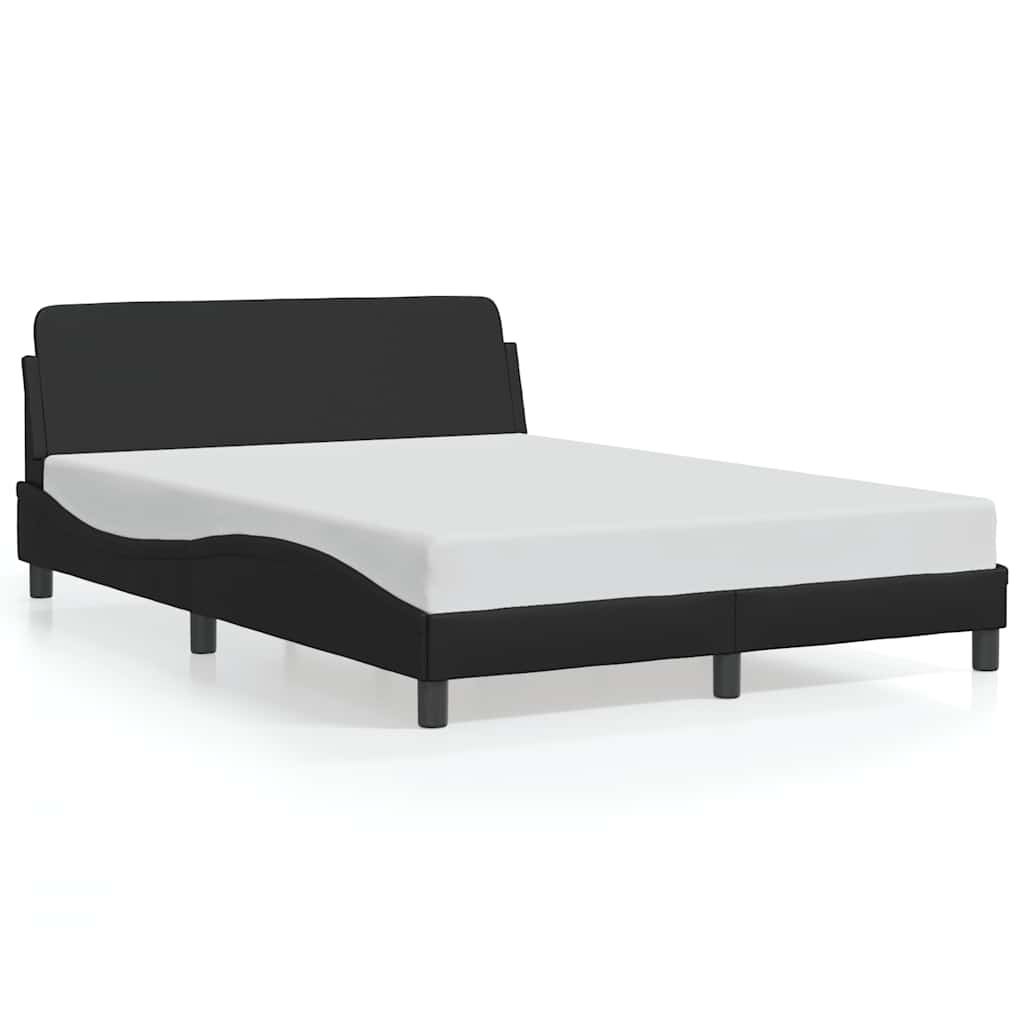 Bed Frame "Dover" Black 137x190 cm Double Faux Leather