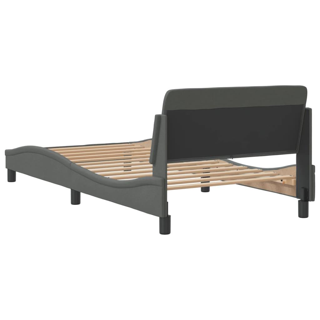 Bed Frame "Dover" Dark Grey 107x203 cm King Single Fabric