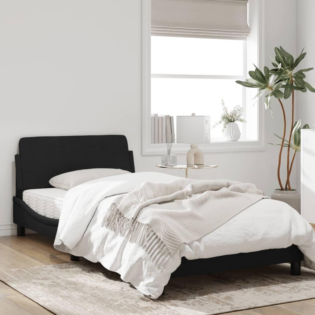 Bed Frame "Dover" Black 107x203 cm King Single Velvet