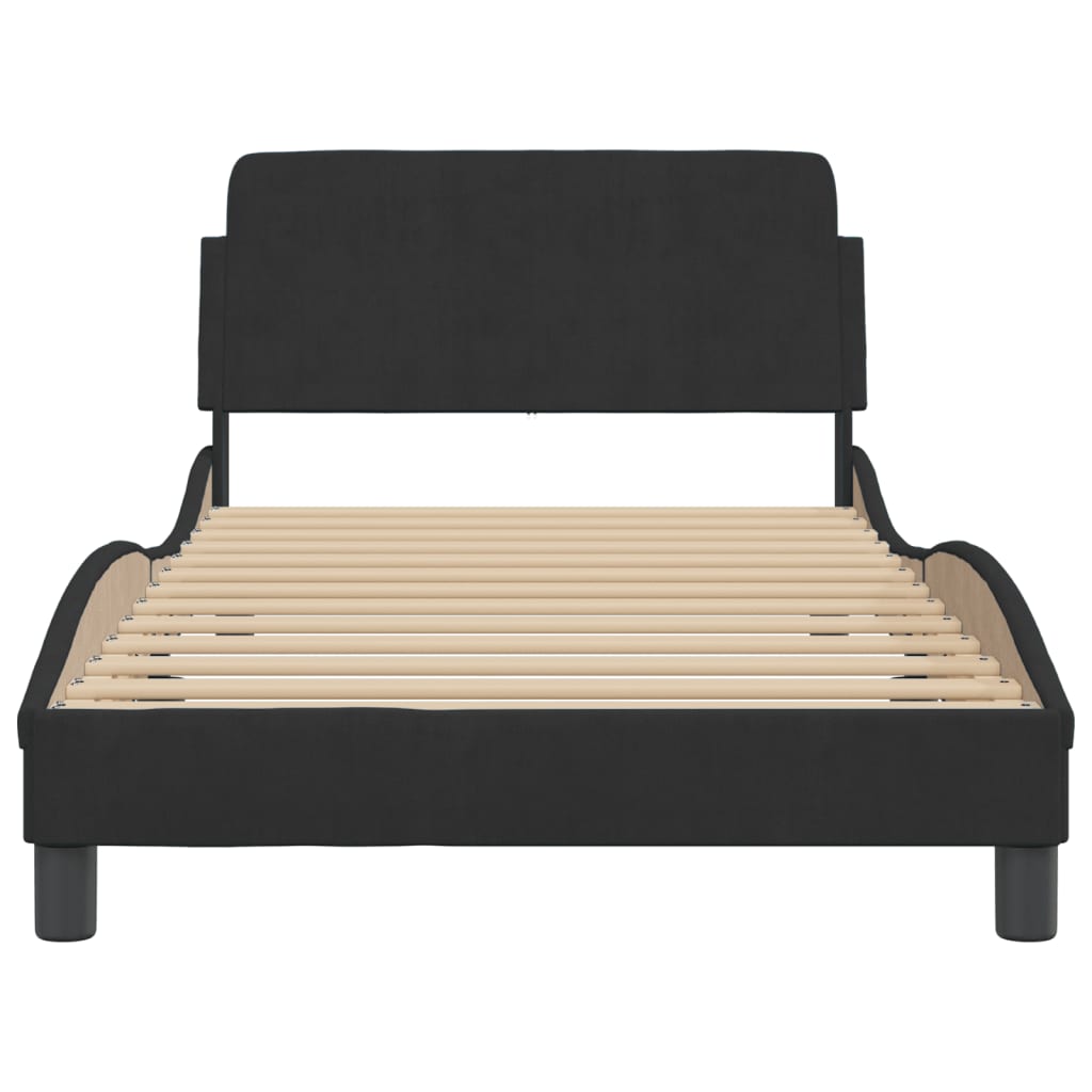 Bed Frame "Dover" Black 107x203 cm King Single Velvet