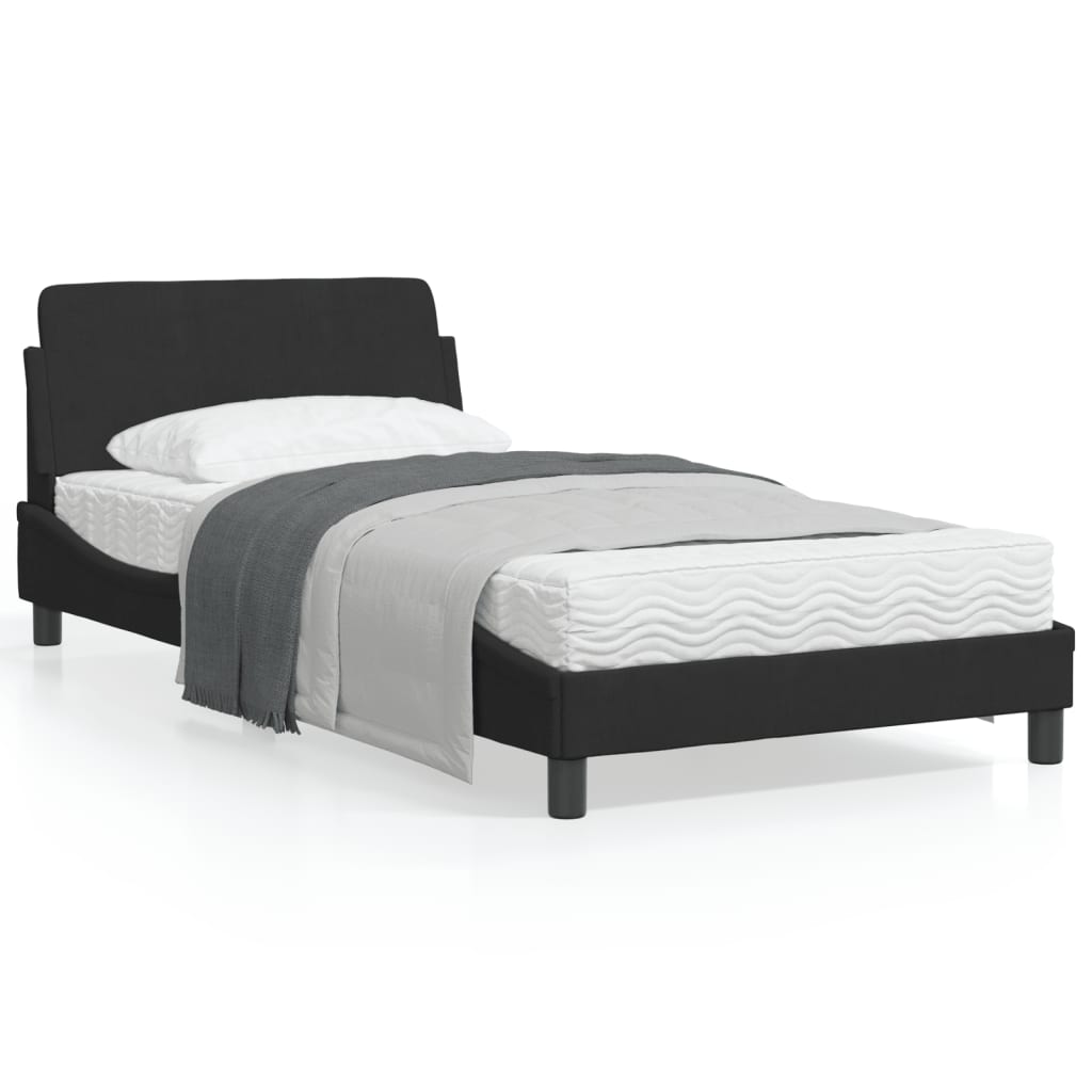 Bed Frame "Dover" Black 107x203 cm King Single Velvet