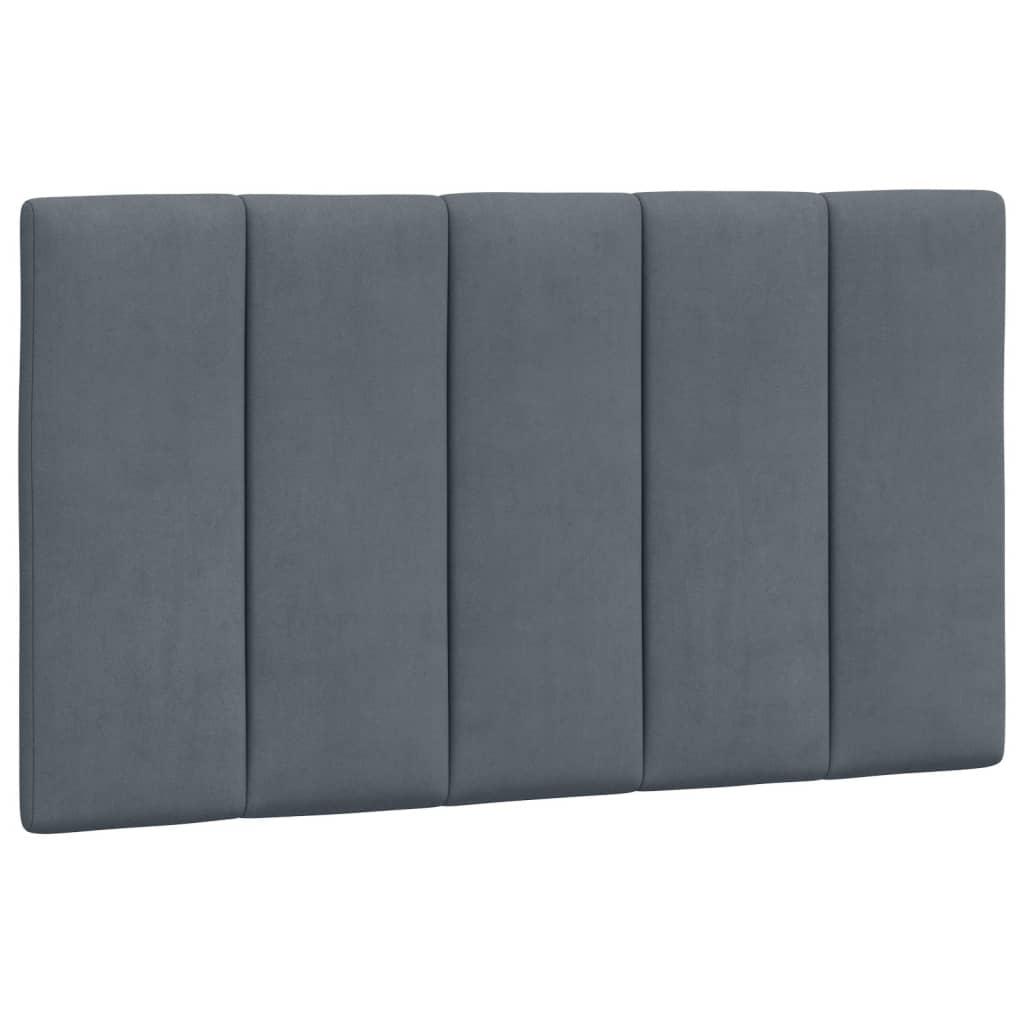Headboard Cushion "Hanko" Dark Grey 90 cm Velvet