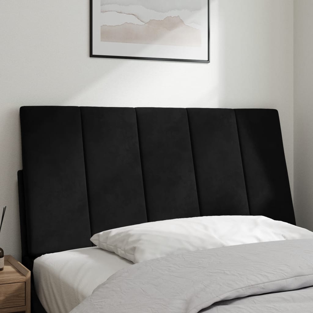 Headboard Cushion "Hanko" Black 107 cm King Single Velvet