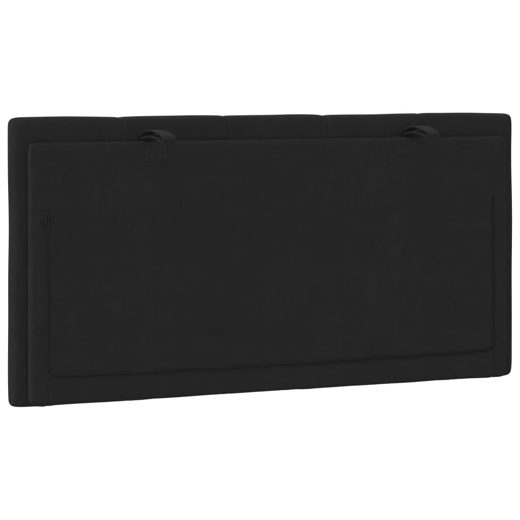 Headboard Cushion "Hanko" Black 107 cm King Single Velvet