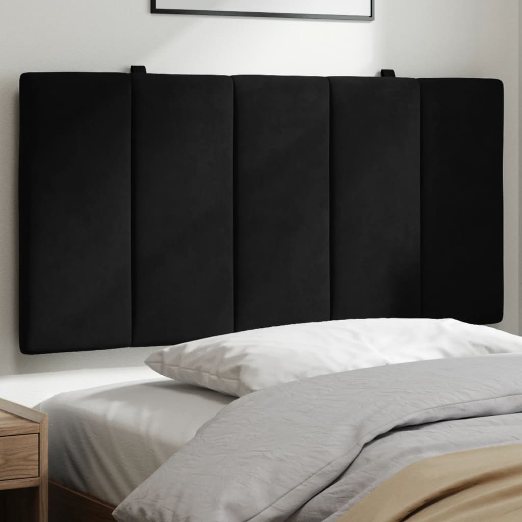 Headboard Cushion "Hanko" Black 107 cm King Single Velvet