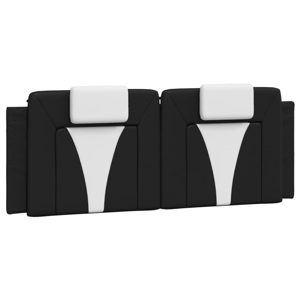 Headboard Cushion "Viana" Black and White 137 cm Double Faux Leather