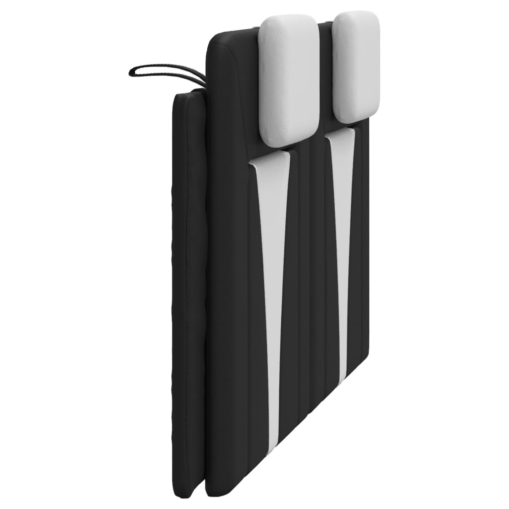 Headboard Cushion "Viana" Black and White 137 cm Double Faux Leather
