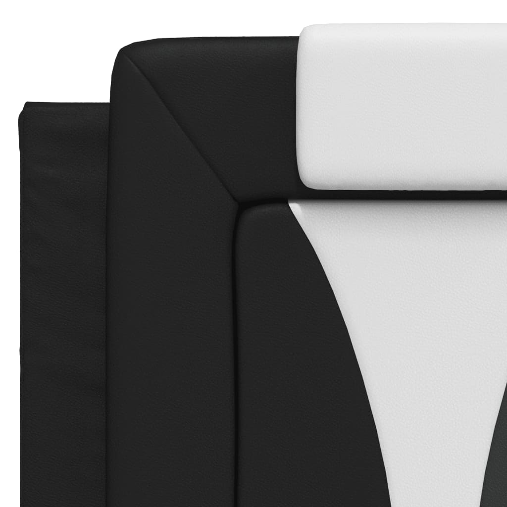 Headboard Cushion "Viana" Black and White 152 cm Queen Faux Leather