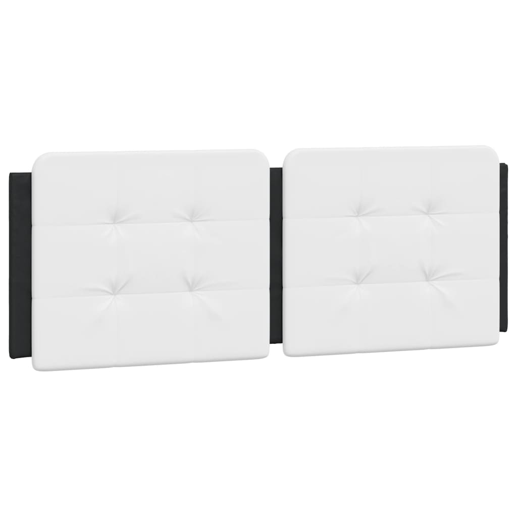 Headboard Cushion "Zadar" White and Black 137 cm Double Faux Leather