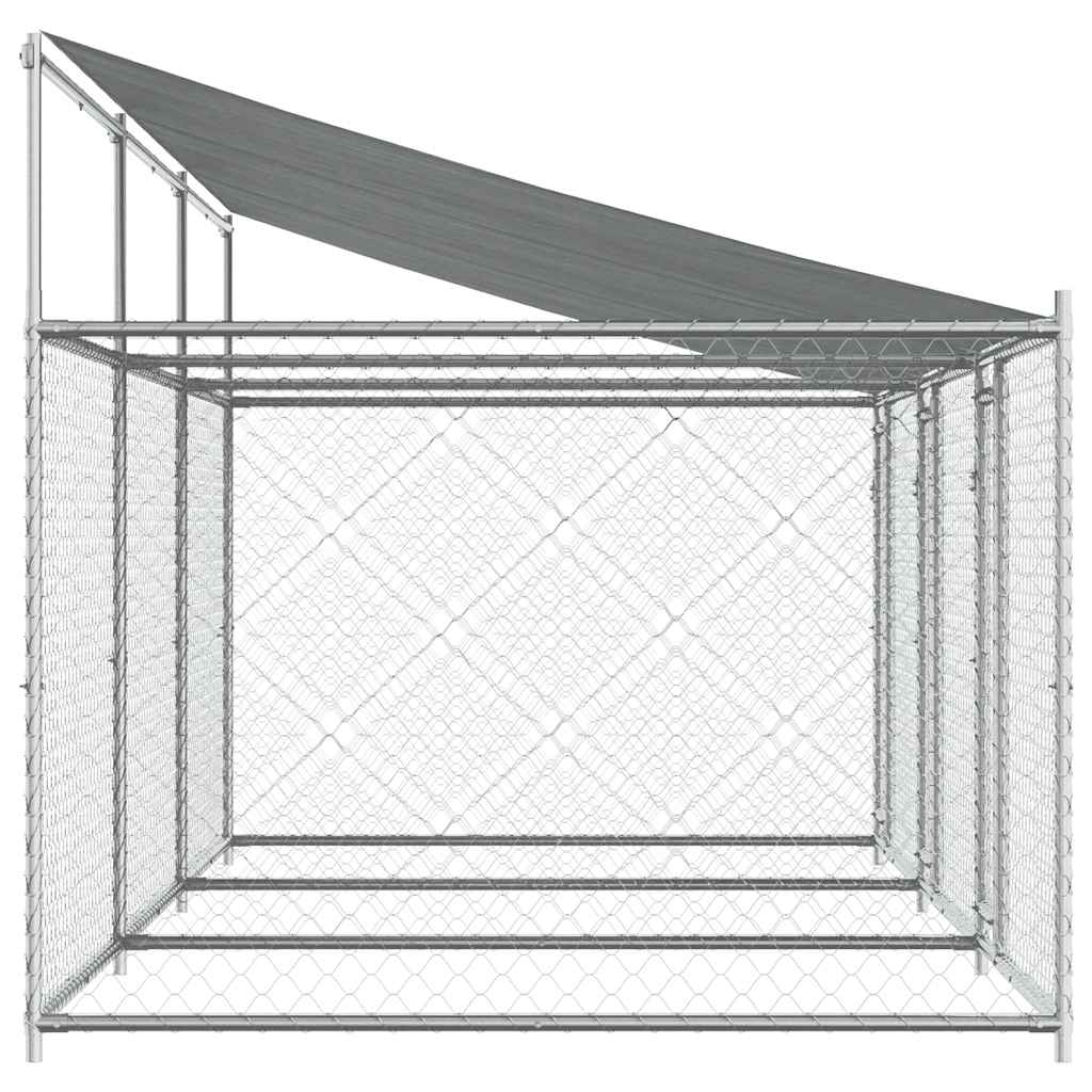 Dog Cage with Roof and Doors Grey 6x2x2 m Galvanised Steel