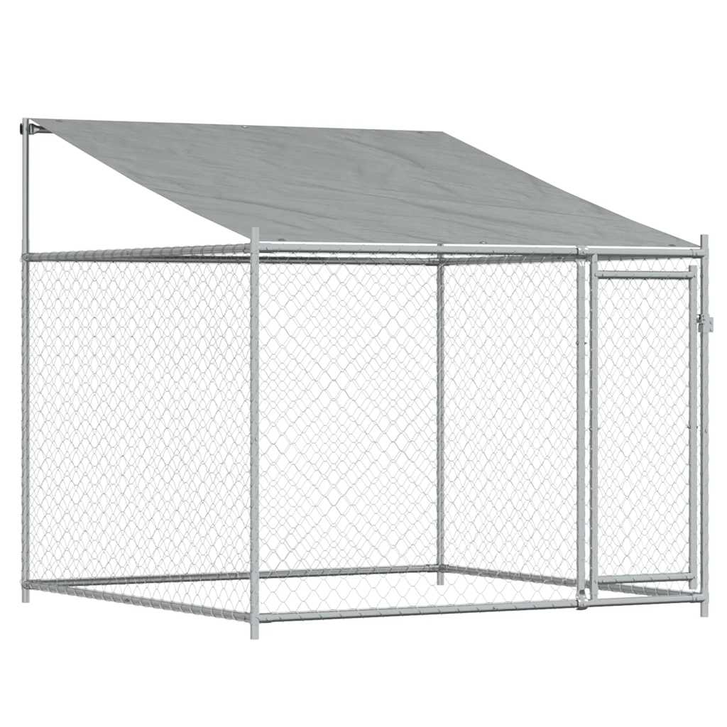Dog Cage with Roof and Doors Grey 6x2x2 m Galvanised Steel
