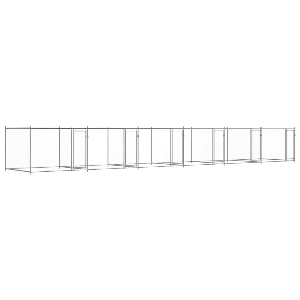 Dog Cage with Doors Grey 12x2x1.5 m Galvanised Steel