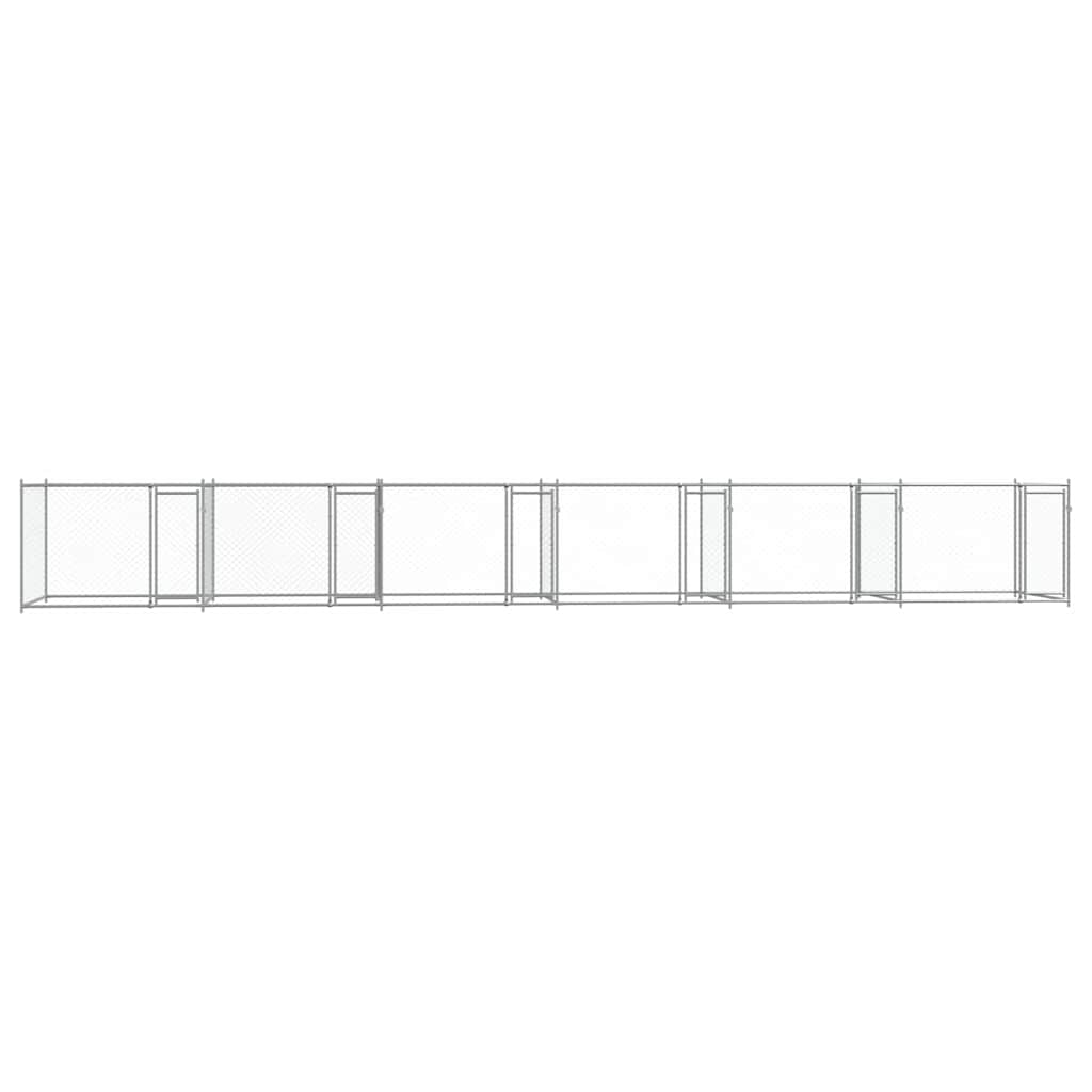 Dog Cage with Doors Grey 12x2x1.5 m Galvanised Steel