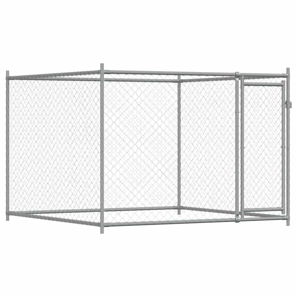 Dog Cage with Doors Grey 12x2x1.5 m Galvanised Steel