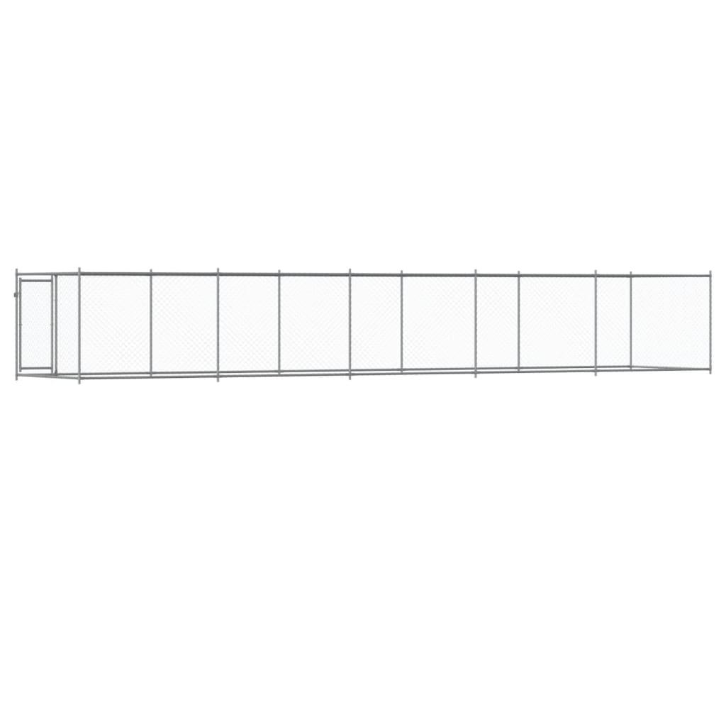 Dog Cage with Door Grey 10x2x1.5 m Galvanised Steel