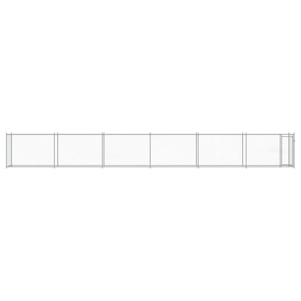 Dog Cage with Door Grey 12x2x1.5 m Galvanised Steel