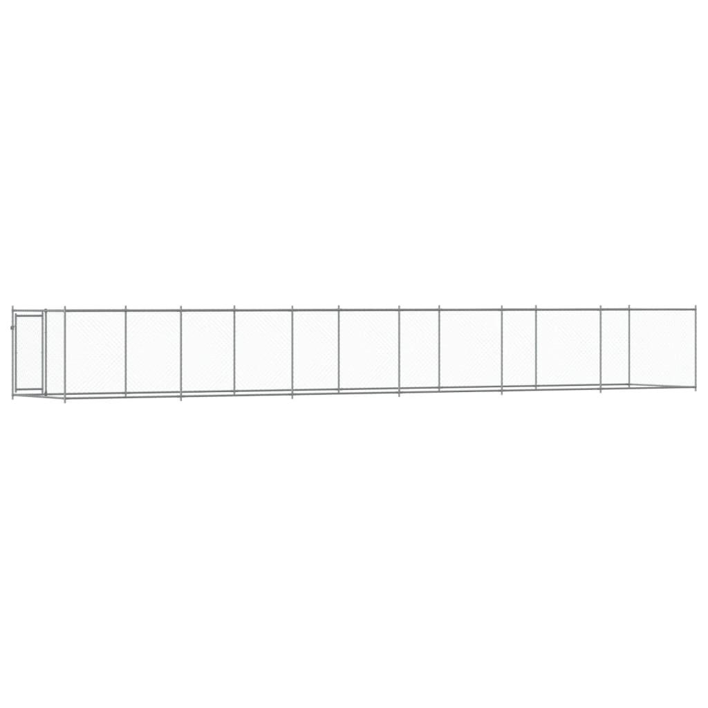 Dog Cage with Door Grey 12x2x1.5 m Galvanised Steel