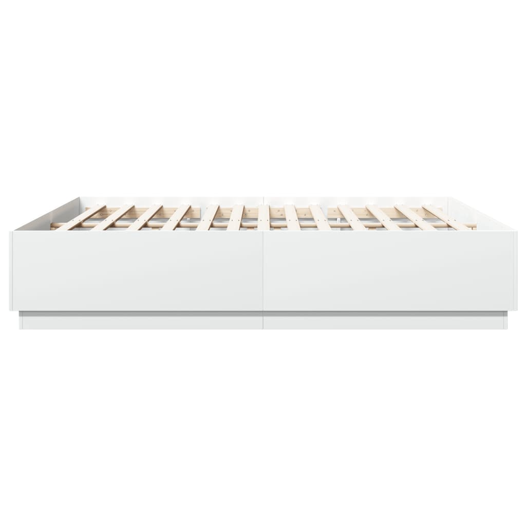 Bed Frame without Mattress White 183x203 cm King