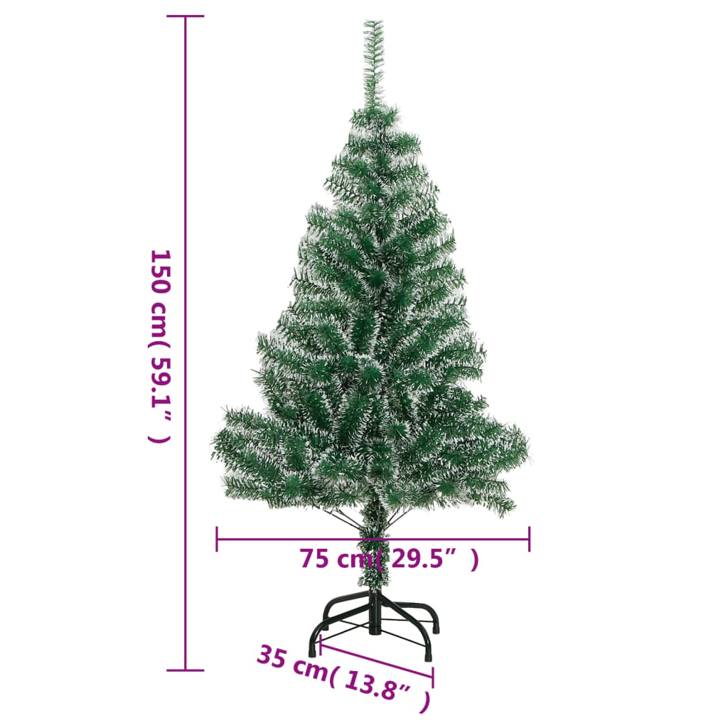 Artificial Christmas Tree 150 LEDs & Flocked Snow 150 cm