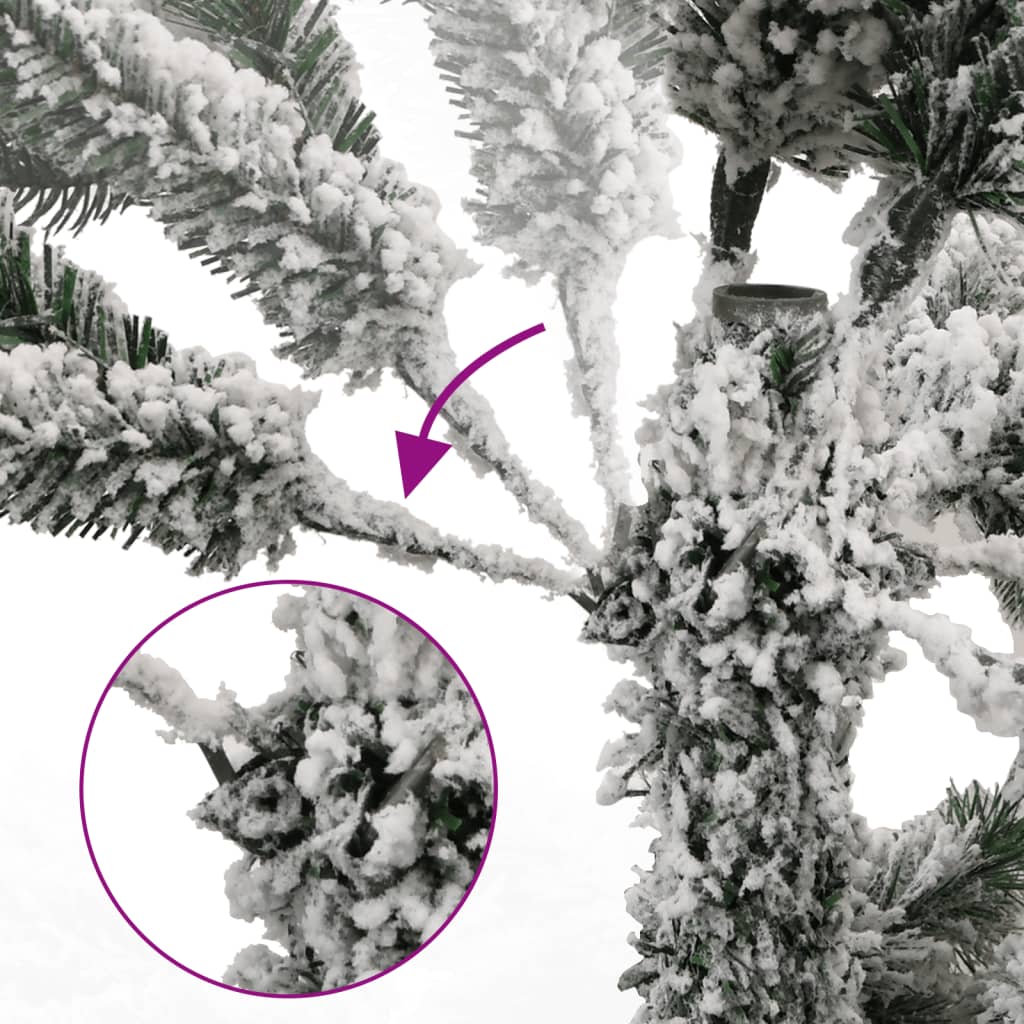 Artificial Hinged Christmas Tree 150 LEDs & Flocked Snow 150 cm