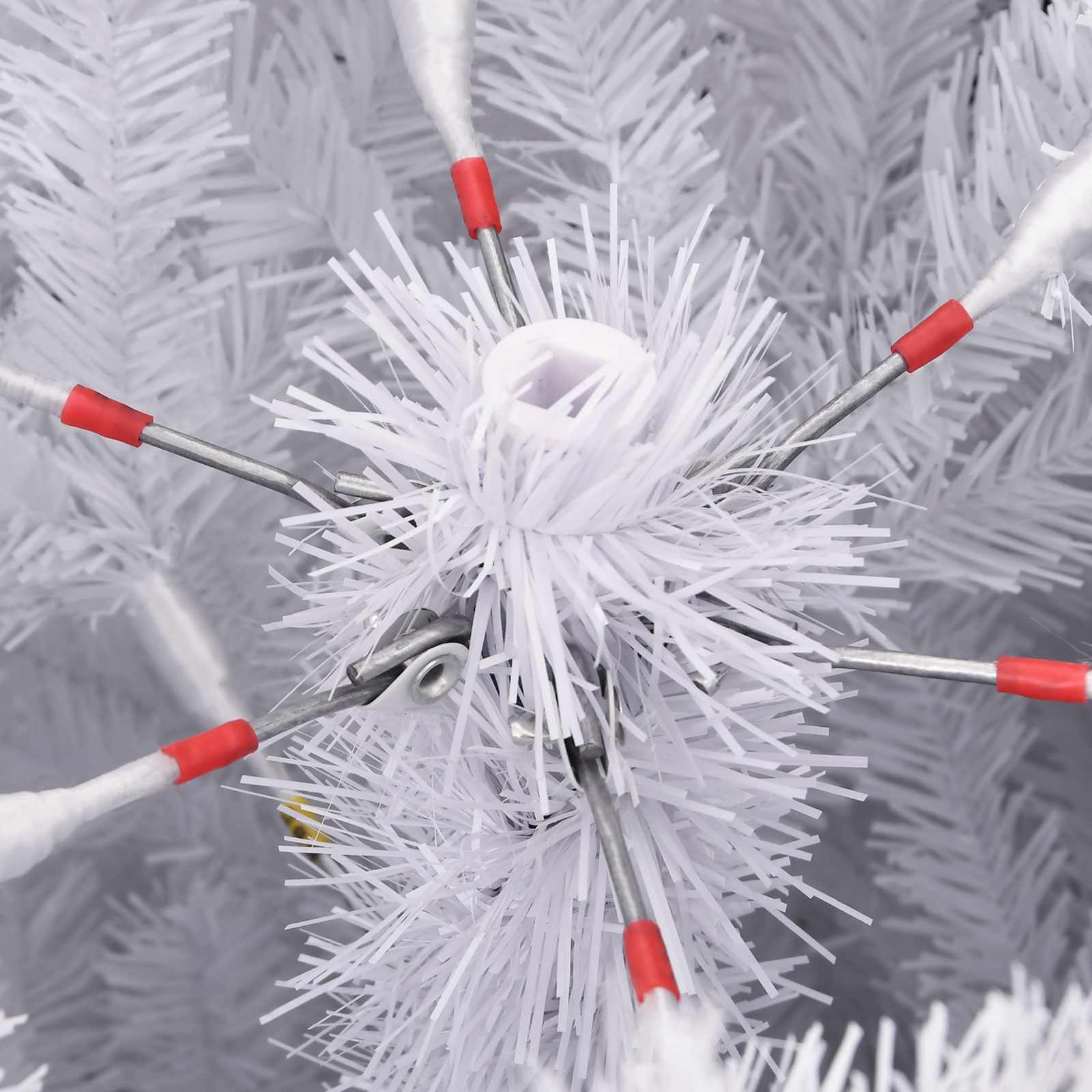 Artificial Christmas Tree 300 LEDs PVC and Steel White
